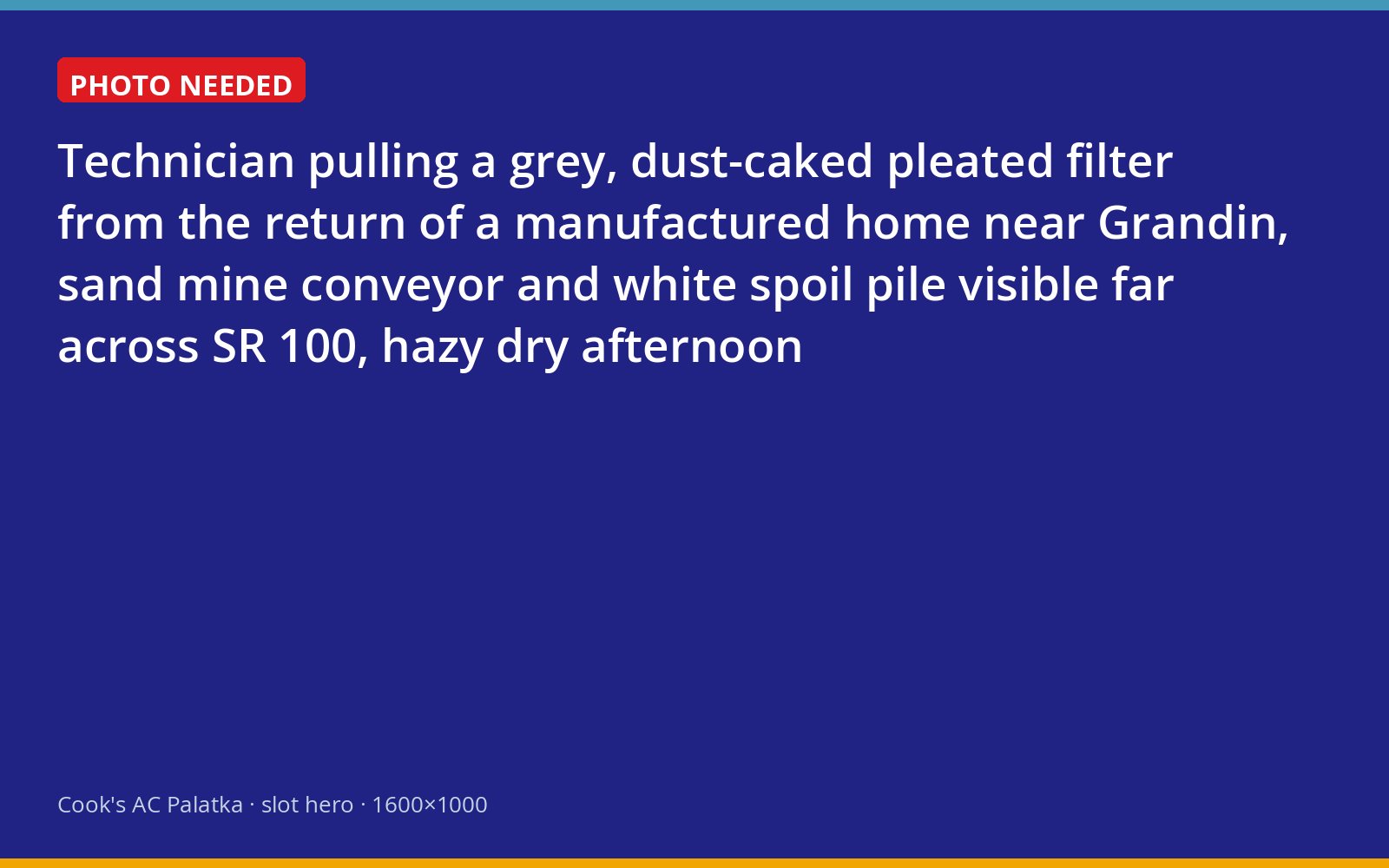 Dust-clogged air filter being removed from a manufactured home near a sand plant in Grandin