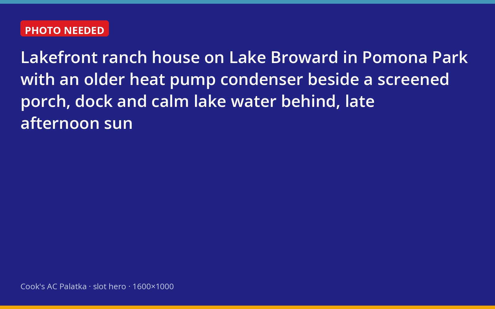 Heat pump outside a lakefront home on Lake Broward in Pomona Park