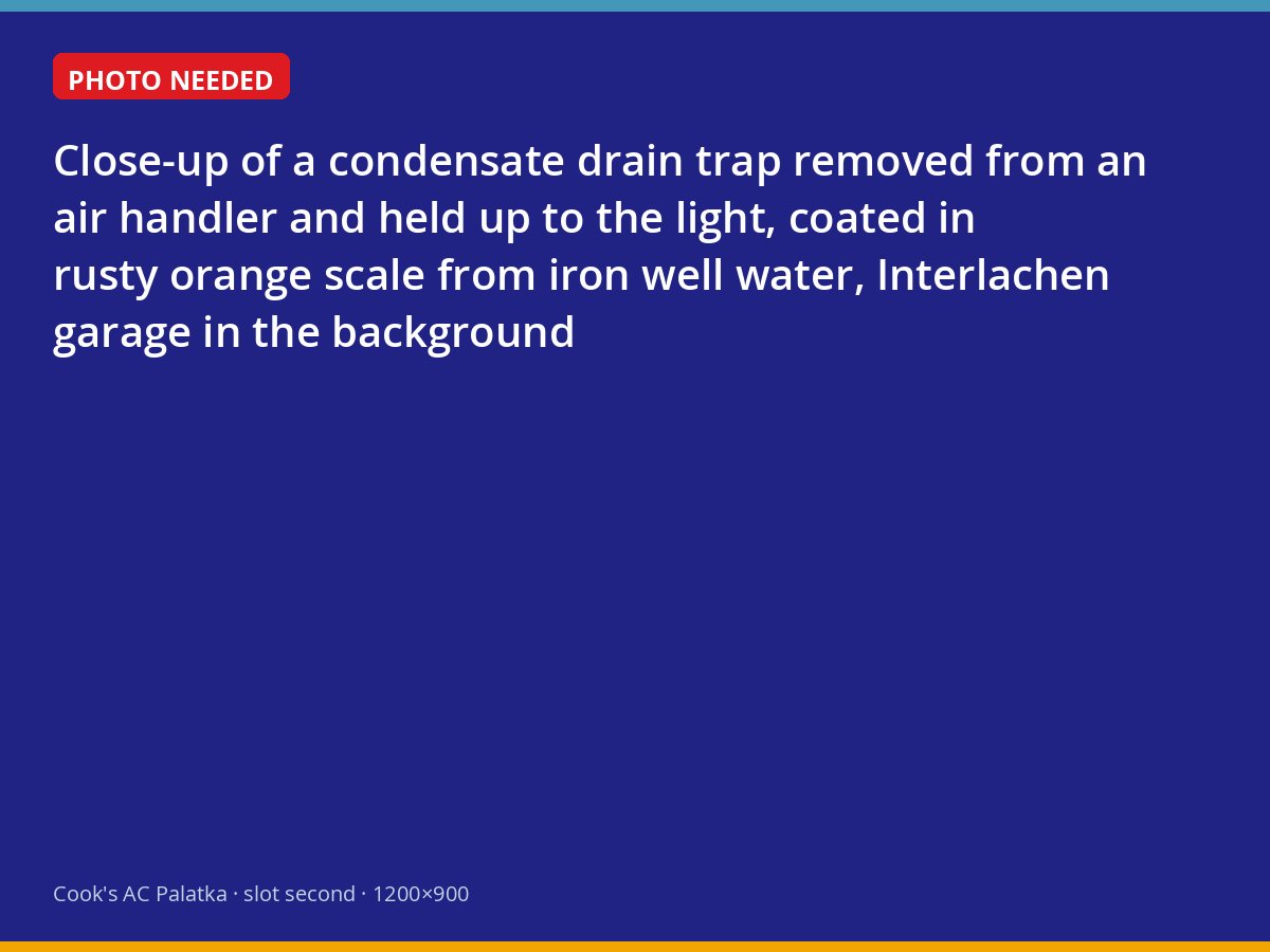 Condensate trap scaled by iron-laden well water from a Putnam County home