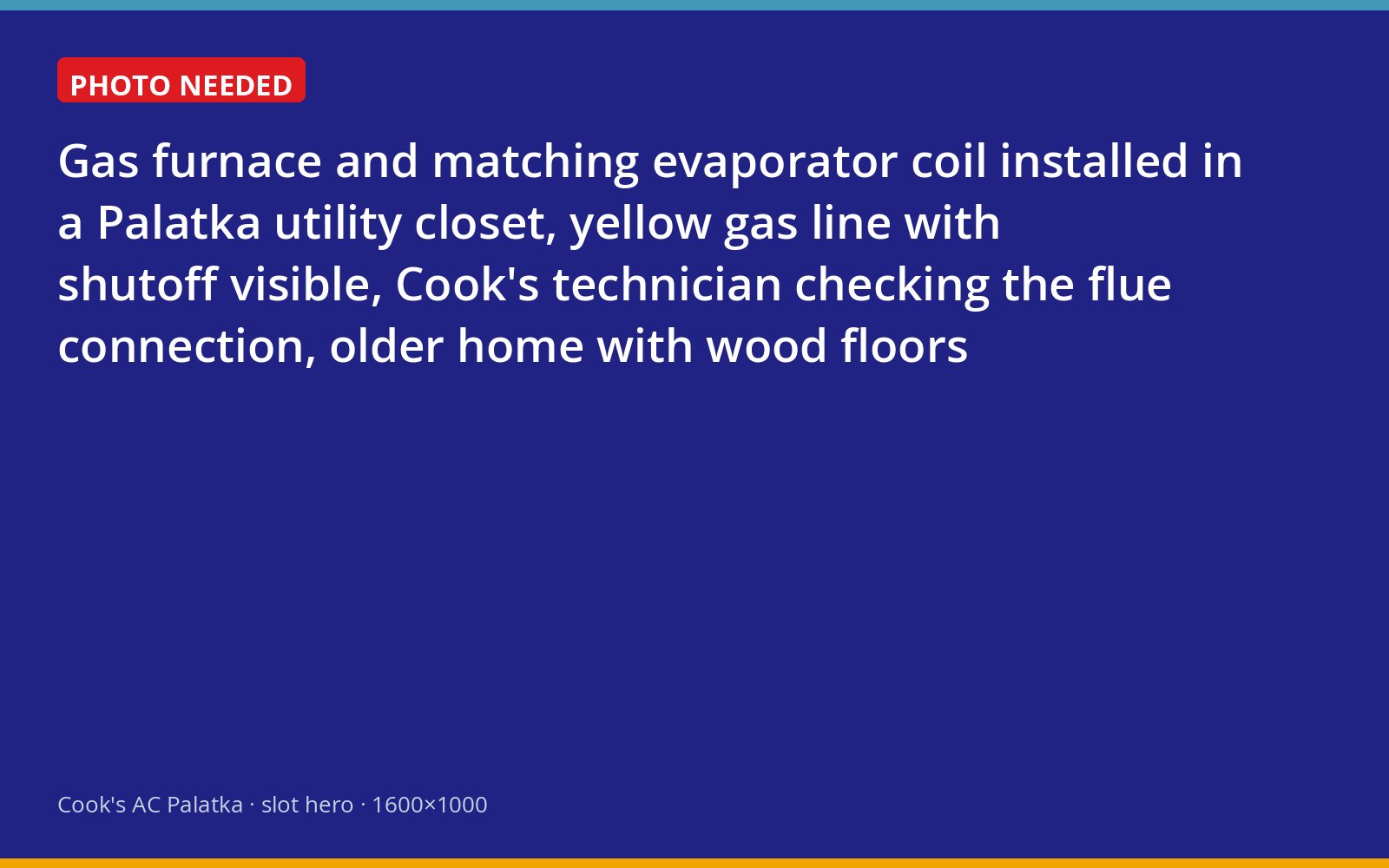 Natural gas furnace with air conditioning coil installed in a Palatka home's utility closet