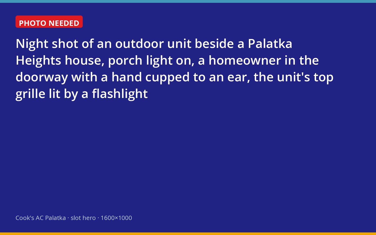Homeowner listening to a noisy outdoor unit beside a Palatka Heights house at night
