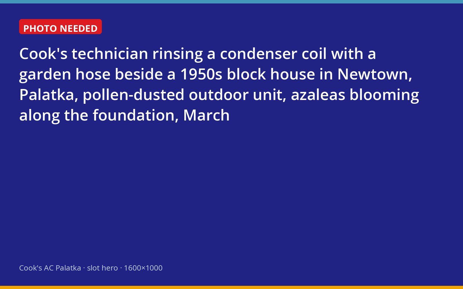 Cook's technician cleaning an outdoor coil during a spring maintenance visit in Palatka