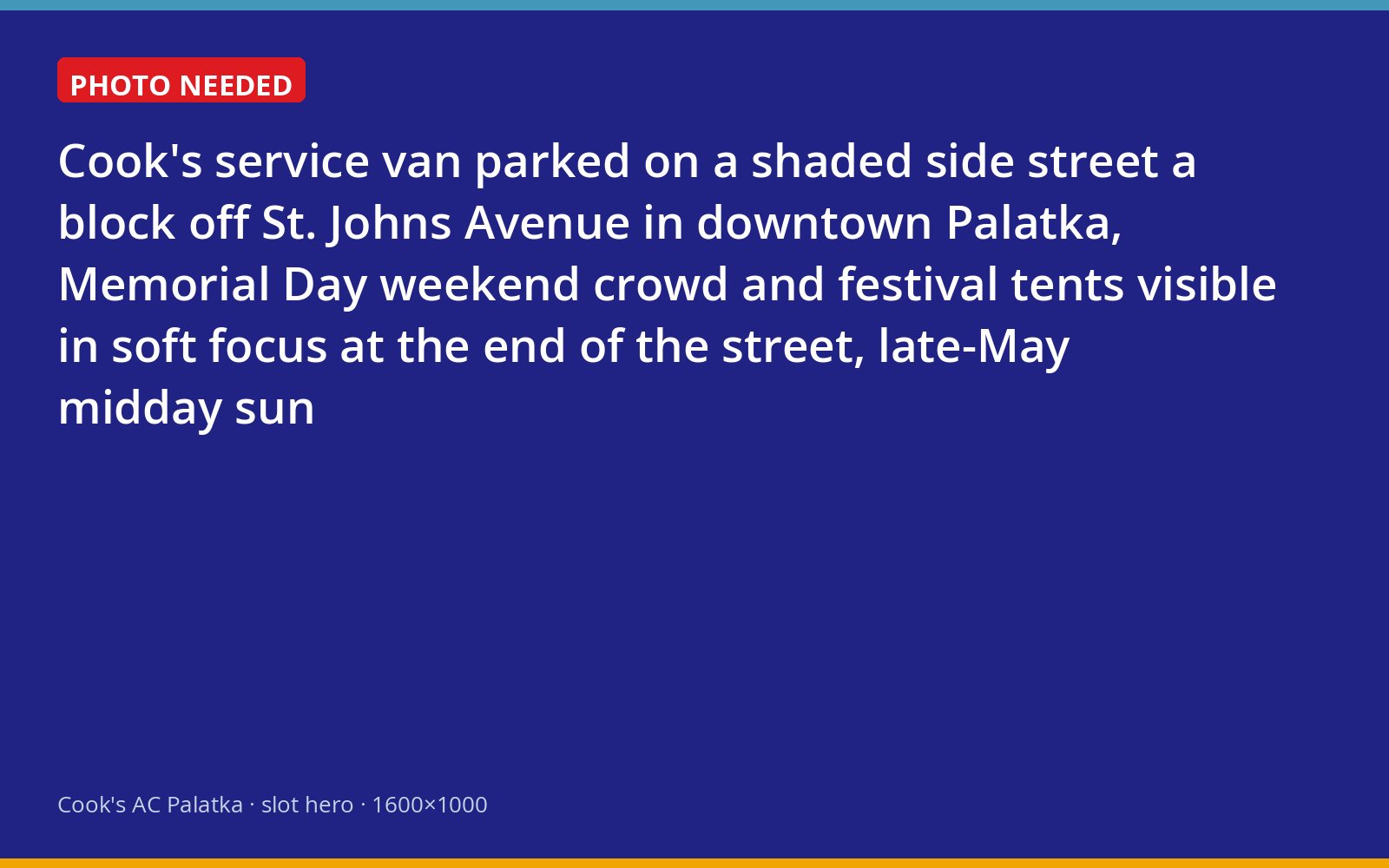 Cook's Air Conditioning service van parked near the Blue Crab Festival crowd in downtown Palatka